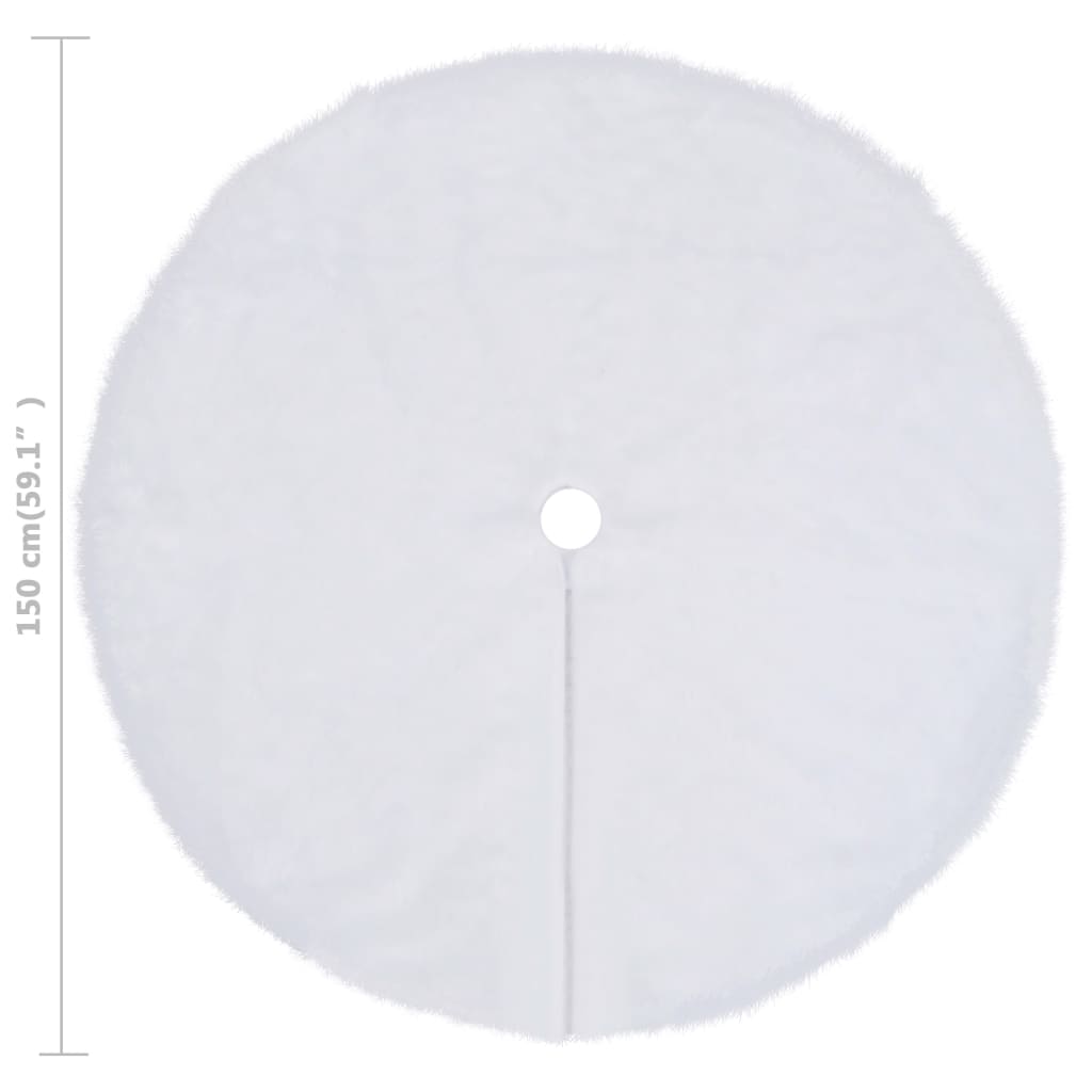 Christmas Tree Skirt | White | Faux fur, Non-woven fabric | 150 cm