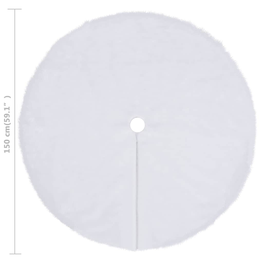 330271 vidaXL Christmas Tree Skirt White 150 cm Faux Fur