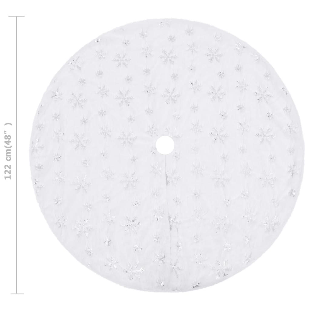 Christmas Tree Skirt | White | Faux fur | Diameter 122 cm