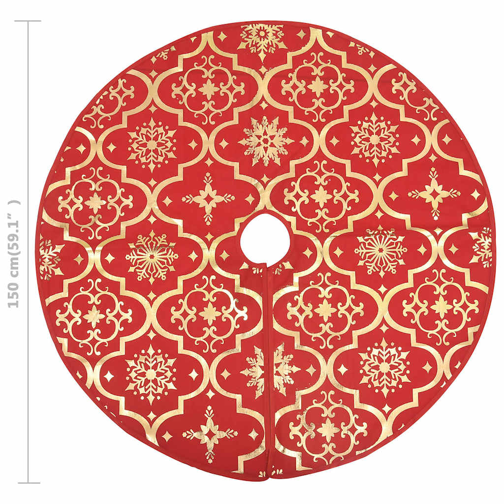 330277 vidaXL Luxury Christmas Tree Skirt with Sock Red 150 cm Fabric