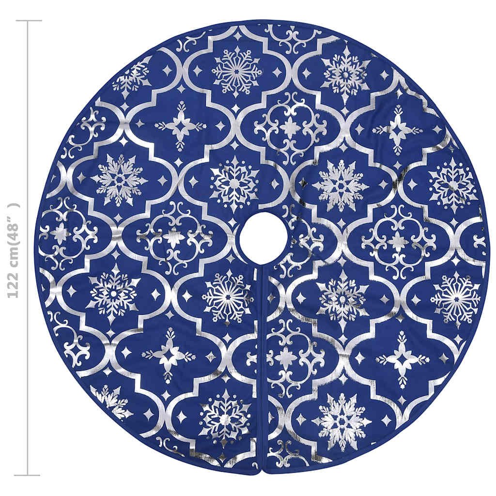 330279 vidaXL Luxury Christmas Tree Skirt with Sock Blue 122 cm Fabric