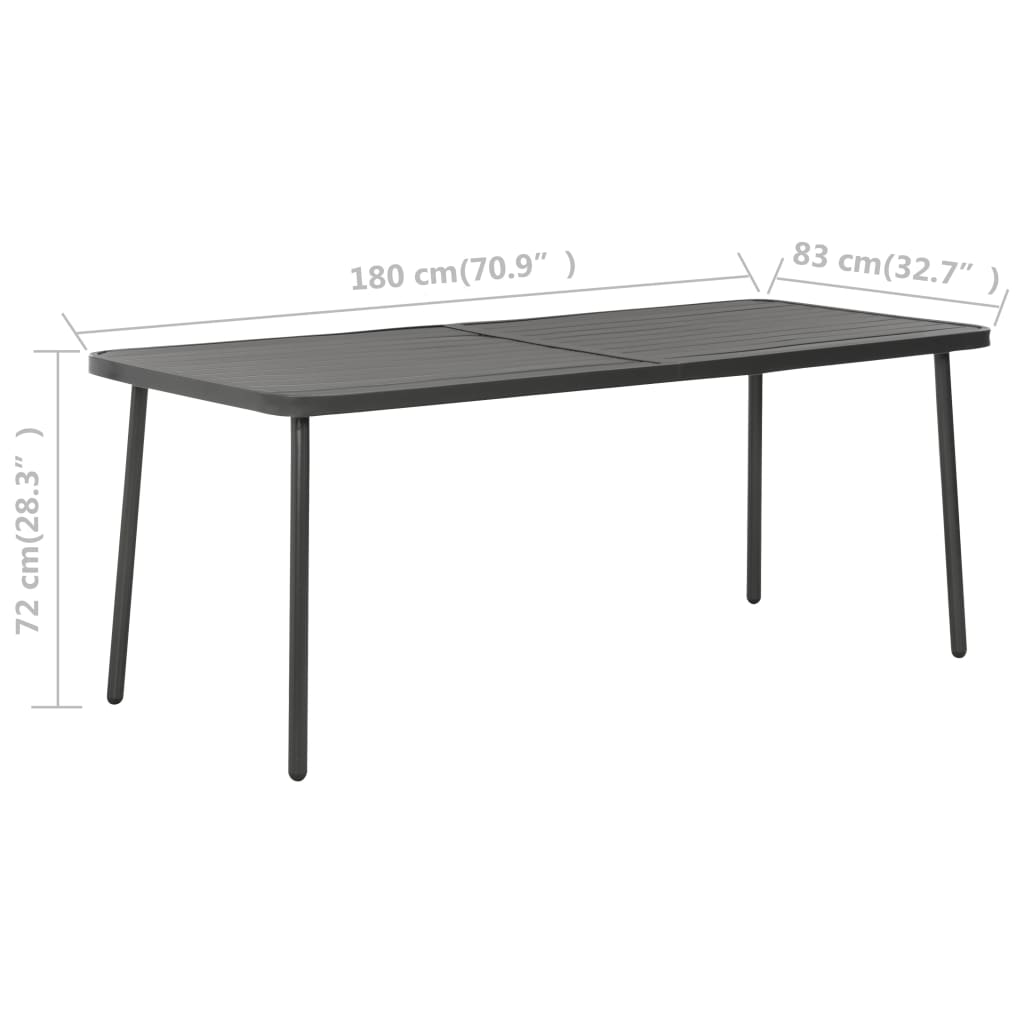 Dining Set | Dark grey | Steel with e-coated and powder-coated finish