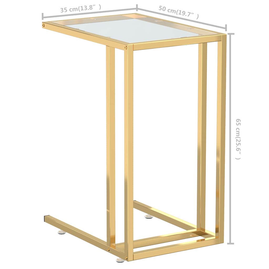 331645 vidaXL Computer Side Table Transparent 50x35x65 cm Tempered Glass