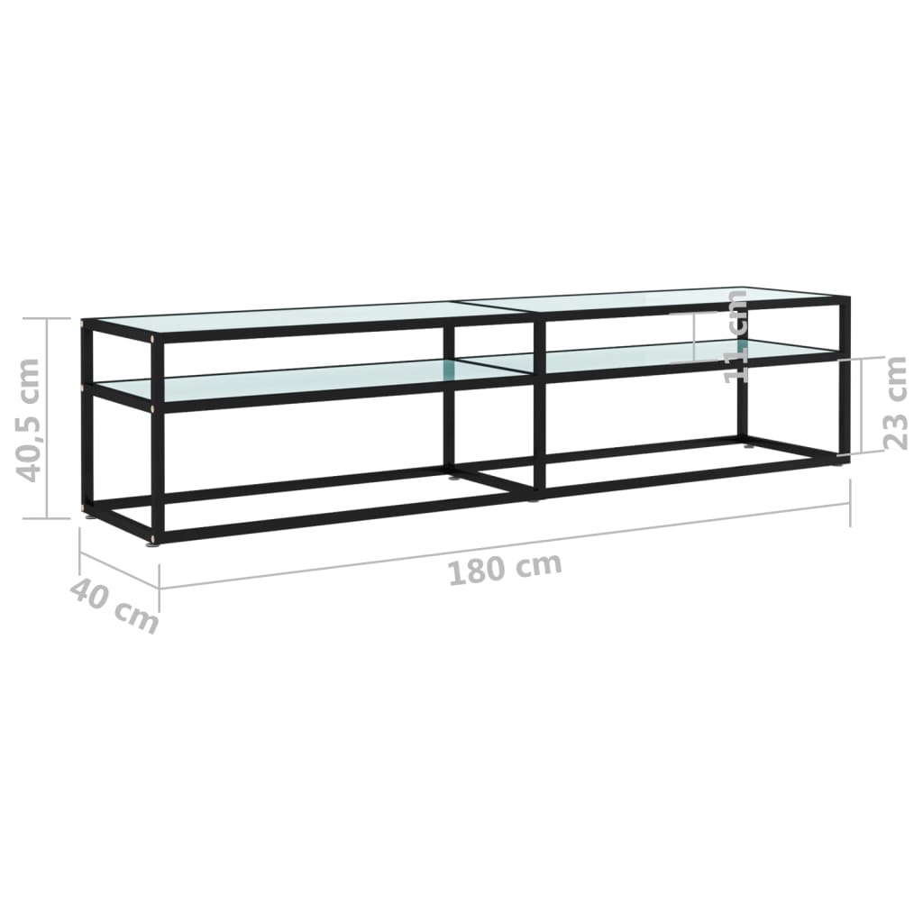 Tv Cabinet | Black and white marble | Tempered glass, powder-coated steel