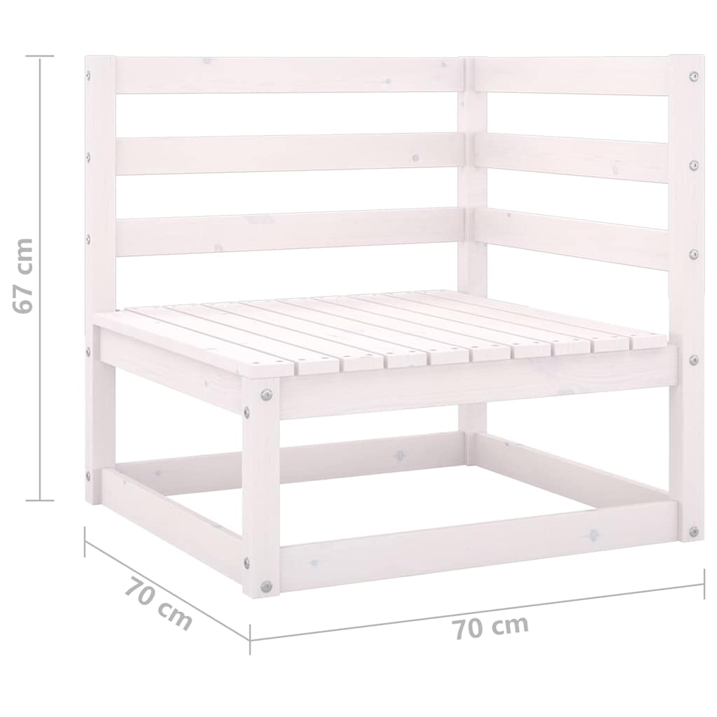Garden 2-Seater Sofa White Solid Pinewood