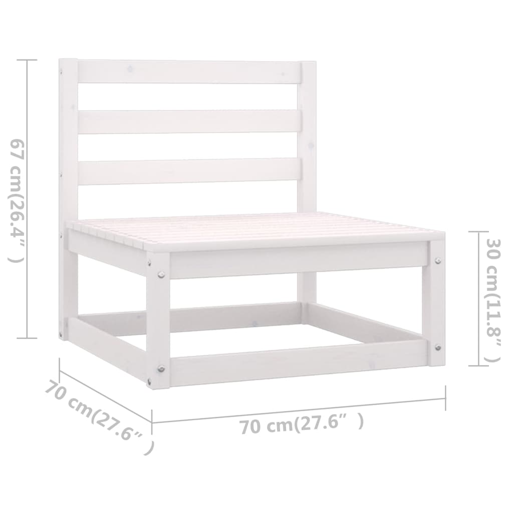Garden Lounge Set | White | Solid pinewood | Modular | Garden Lounge Set