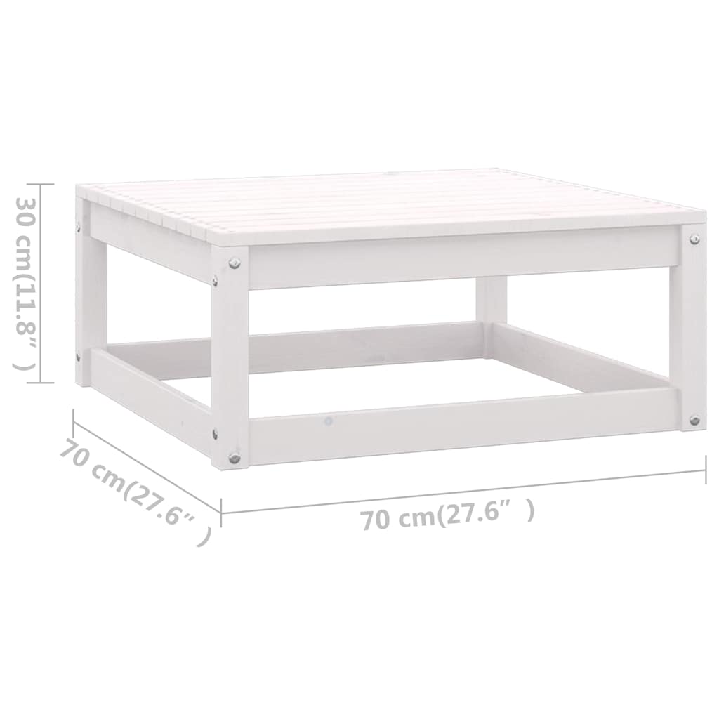 8 Piece Garden Lounge Set White Solid Wood Pine