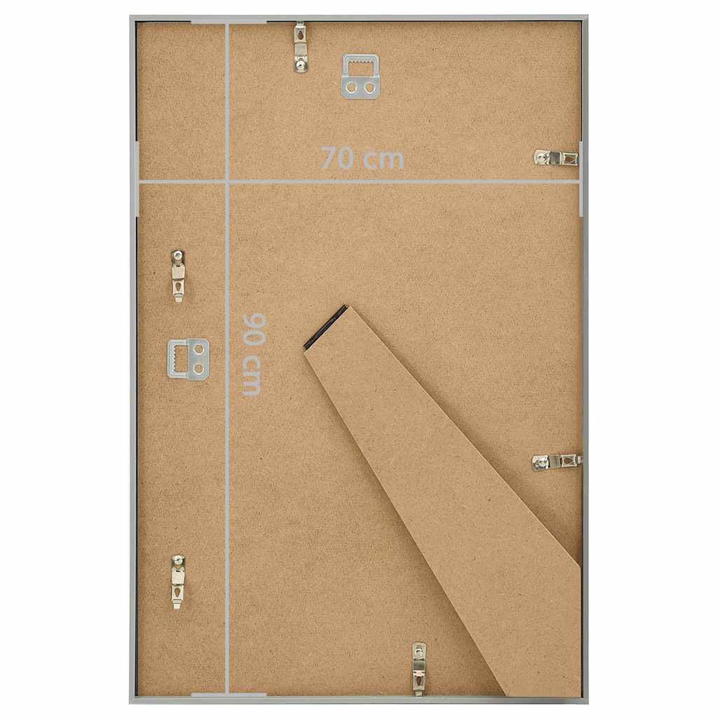 Photo Frames Collage 5 pcs for Wall or Table Silver 70x90cm MDF