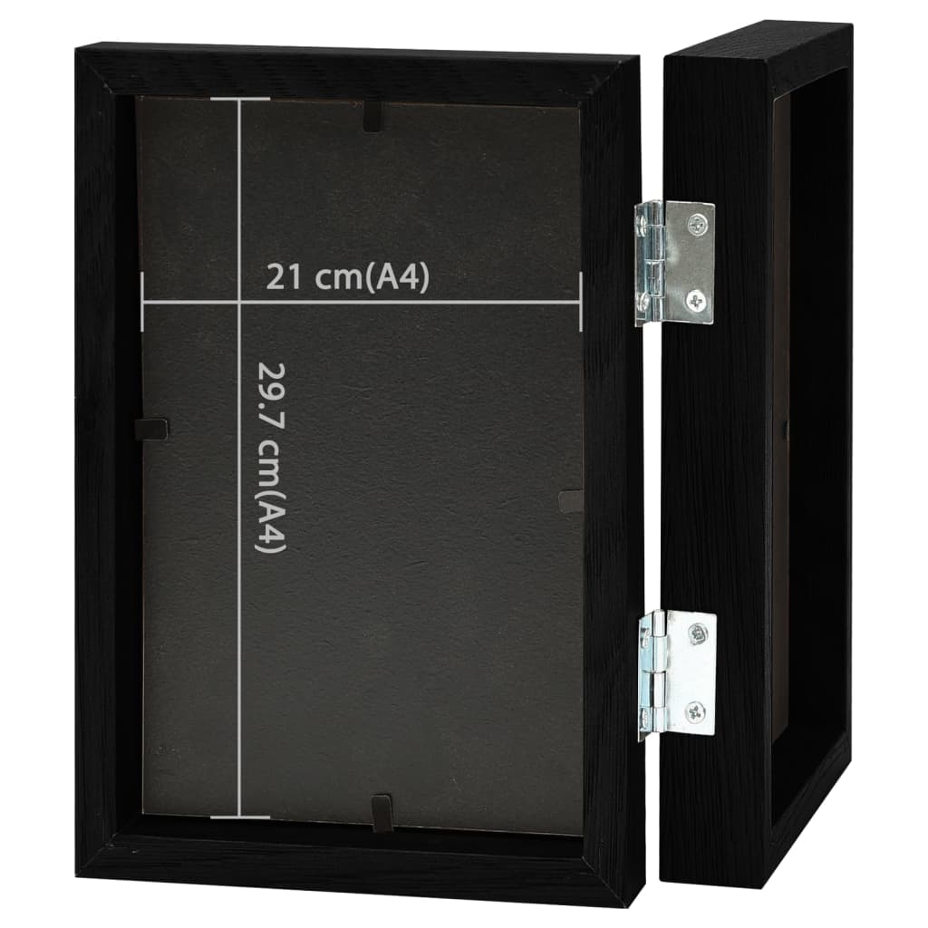 332767 vidaXL Bifold Photo Frame Collage Black 2x(21x29,7 cm)