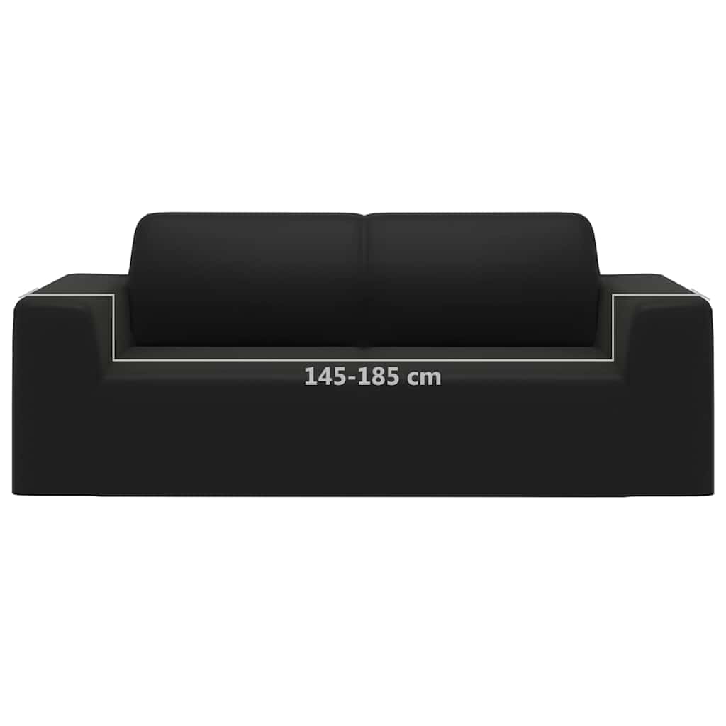 332933 vidaXL 2-Seater Stretch Couch Slipcover Black Polyester Jersey