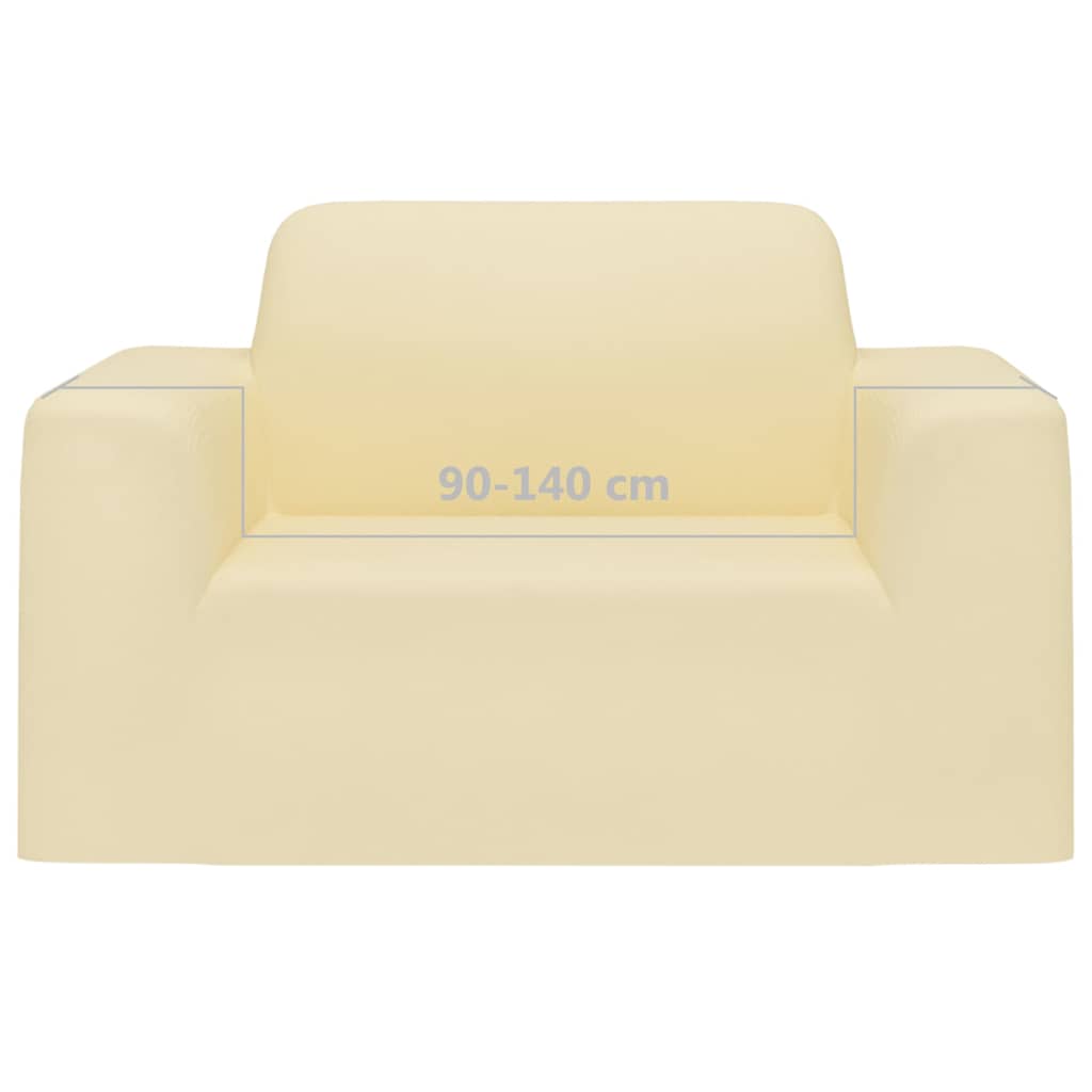 332944 vidaXL Stretch Couch Slipcover Cream Polyester Jersey