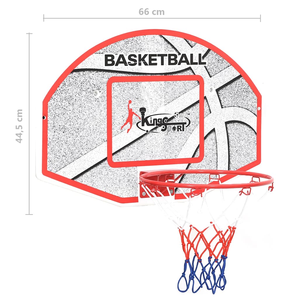 80352 vidaXL Five Piece Wall Mounted Basketball Backboard Set 66x44,5 cm