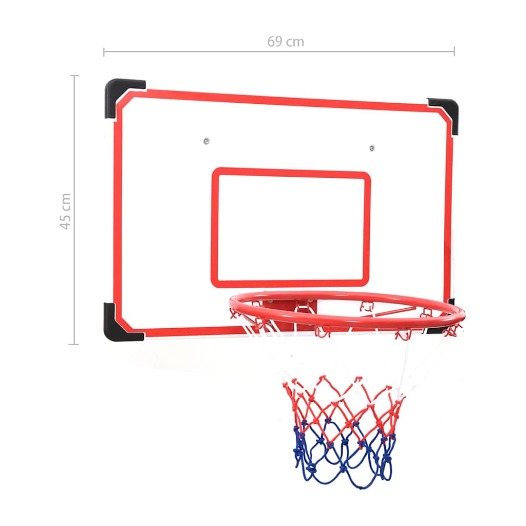 80353 vidaXL Five Piece Wall Mounted Basketball Backboard Set