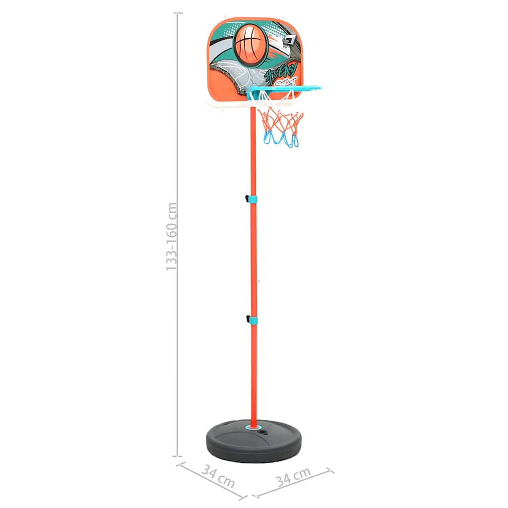 80356 vidaXL Portable Basketball Play Set Adjustable 133-160 cm