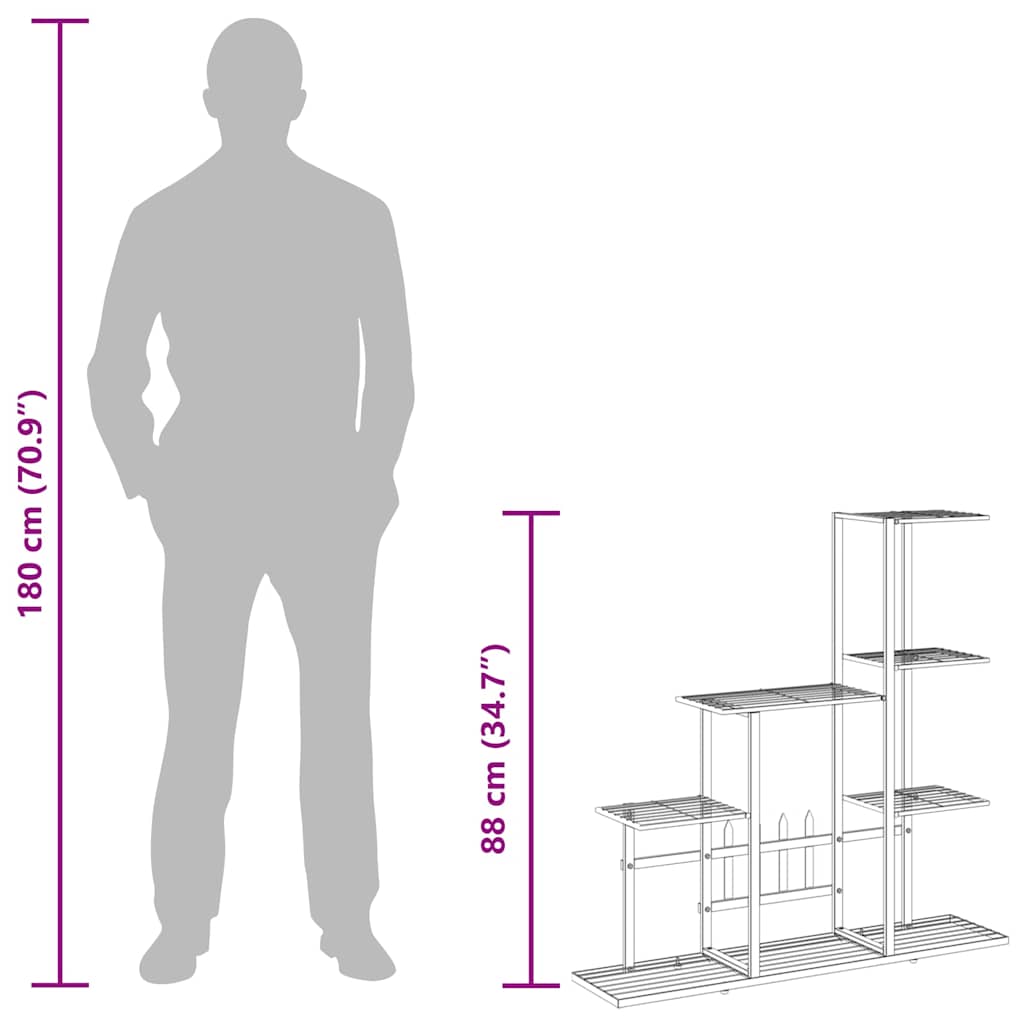 336113 vidaXL Flower Stand 94,5x25x88 cm White Metal