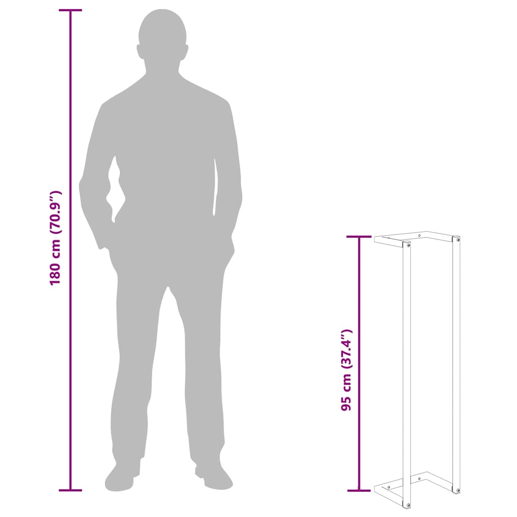 336117 vidaXL Towel Rack White 25x20x95 cm Steel
