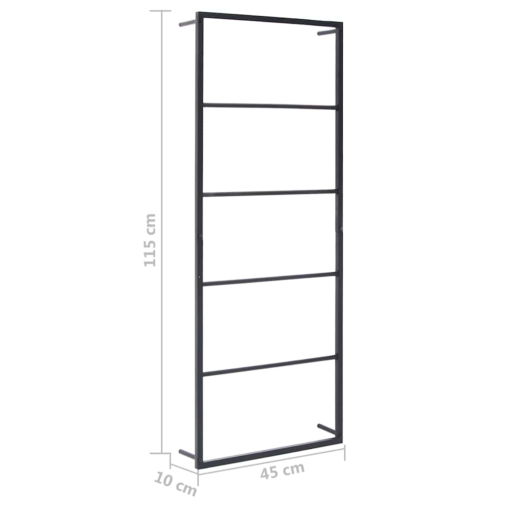 336118 vidaXL Towel Rack Black 45x10x115 cm Steel