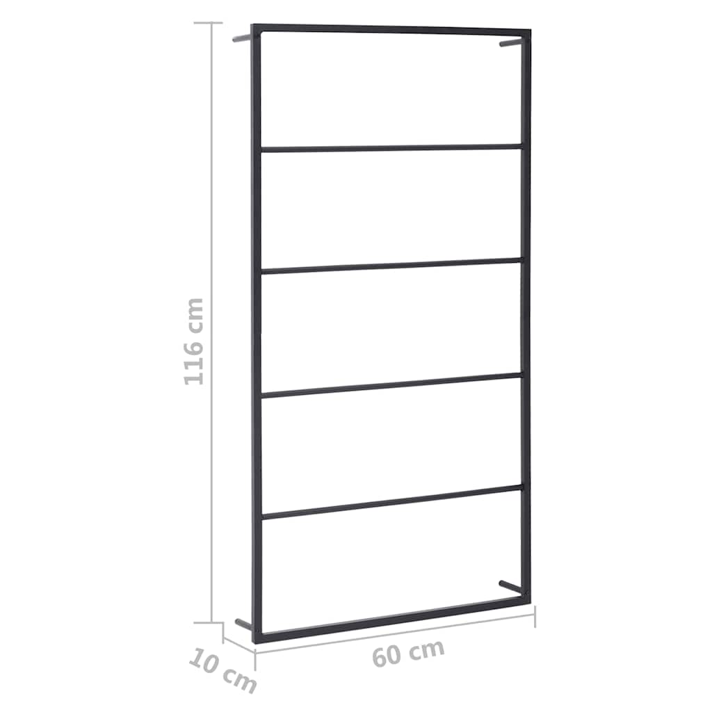 336120 vidaXL Towel Rack Black 60x10x116 cm Steel