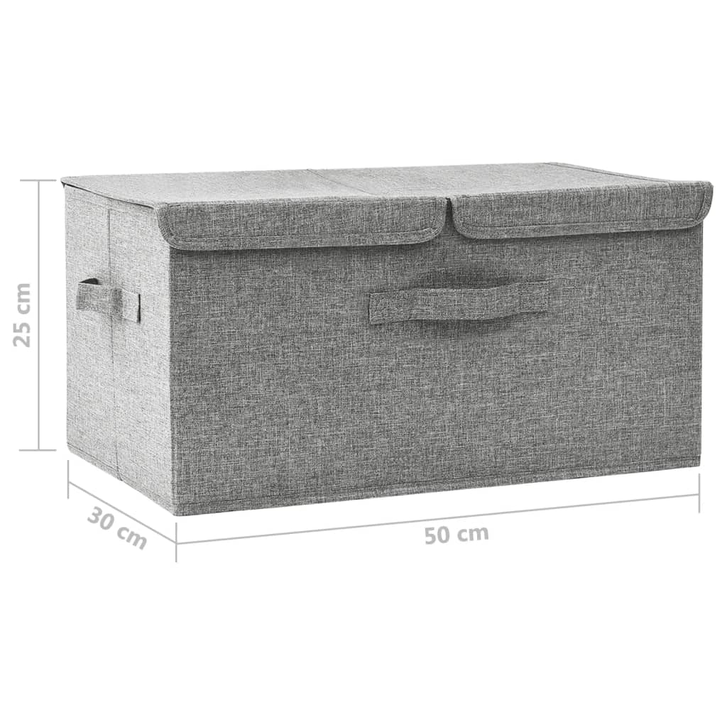 332914 vidaXL Storage Box Fabric 50x30x25 cm Grey