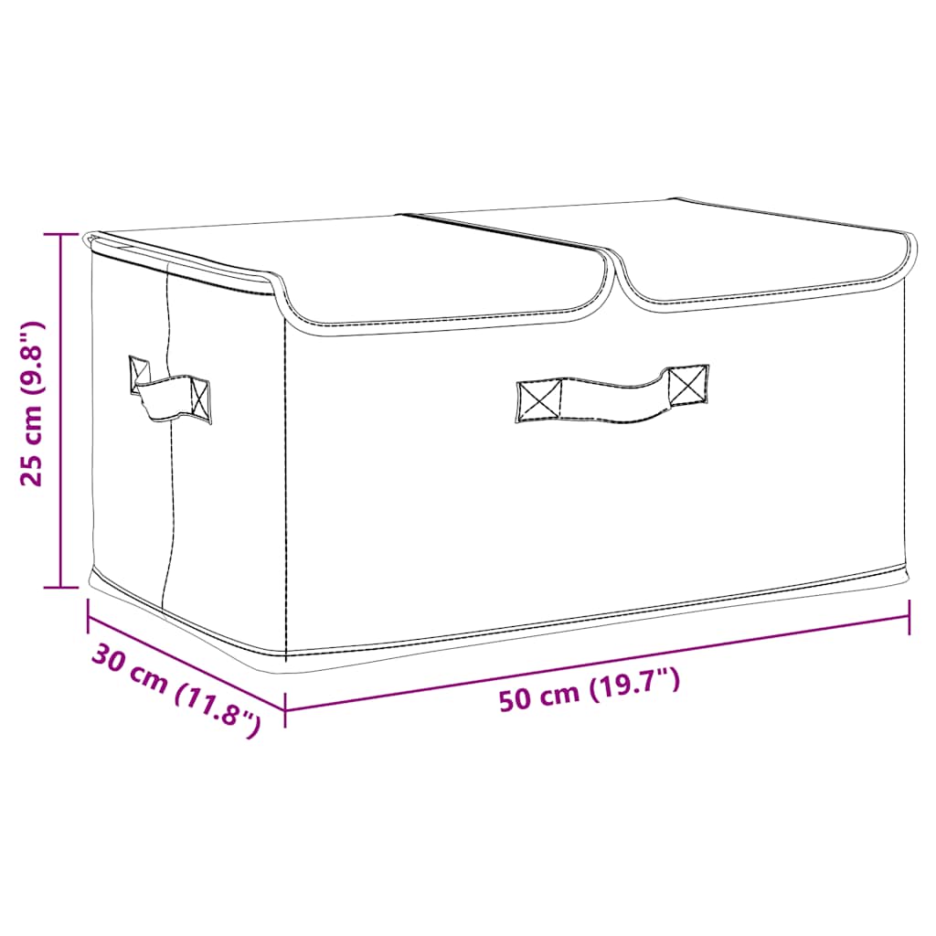 332916 vidaXL Storage Box Fabric 50x30x25 cm Cream
