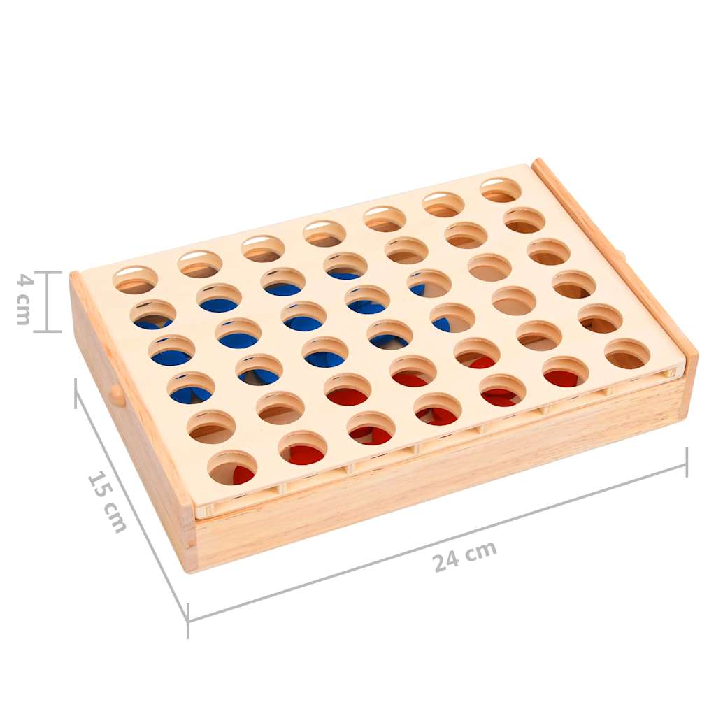 93272 vidaXL 4 in a Row Game 24x15x4 cm Solid Wood
