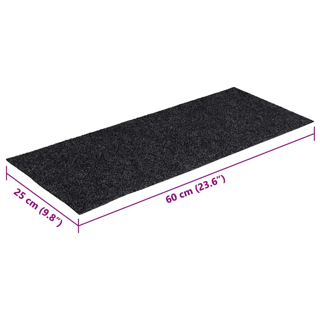 Stair Mats Self-adhesive 15 pcs 60x25 cm Dark Grey Rectangular