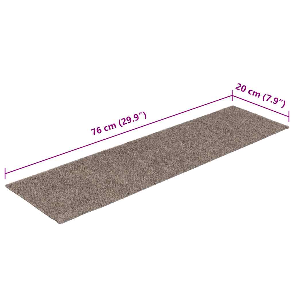 Stair Mats Self-adhesive 15 pcs 76x20 cm Beige Rectangular