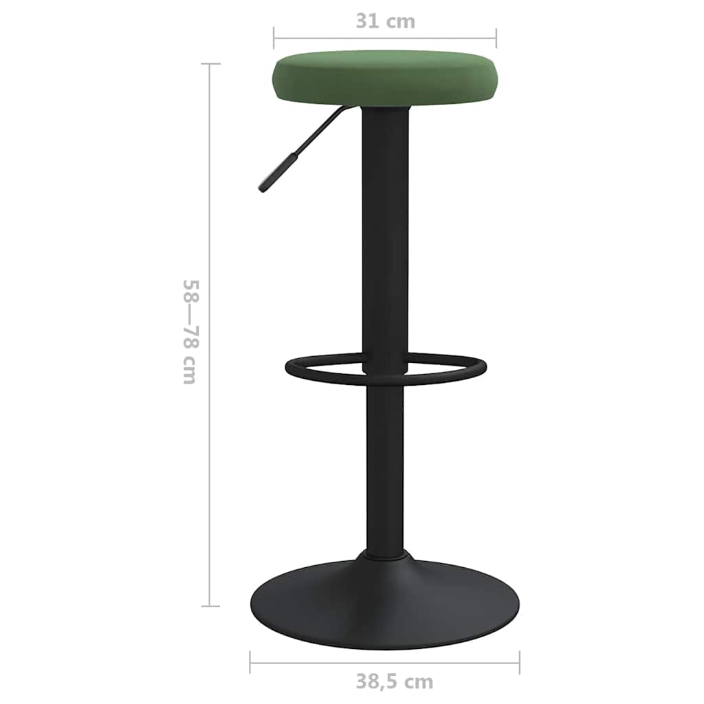 Bar Stools 2 pcs Dark Green Velvet