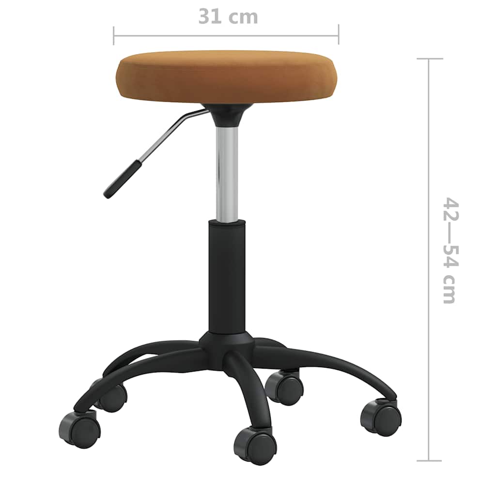 Office Swivel Chair Brown Velvet