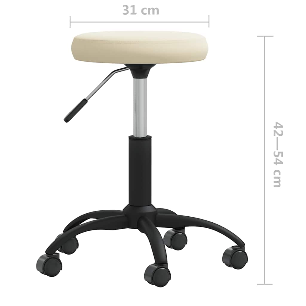 Office Swivel Chair Cream Velvet