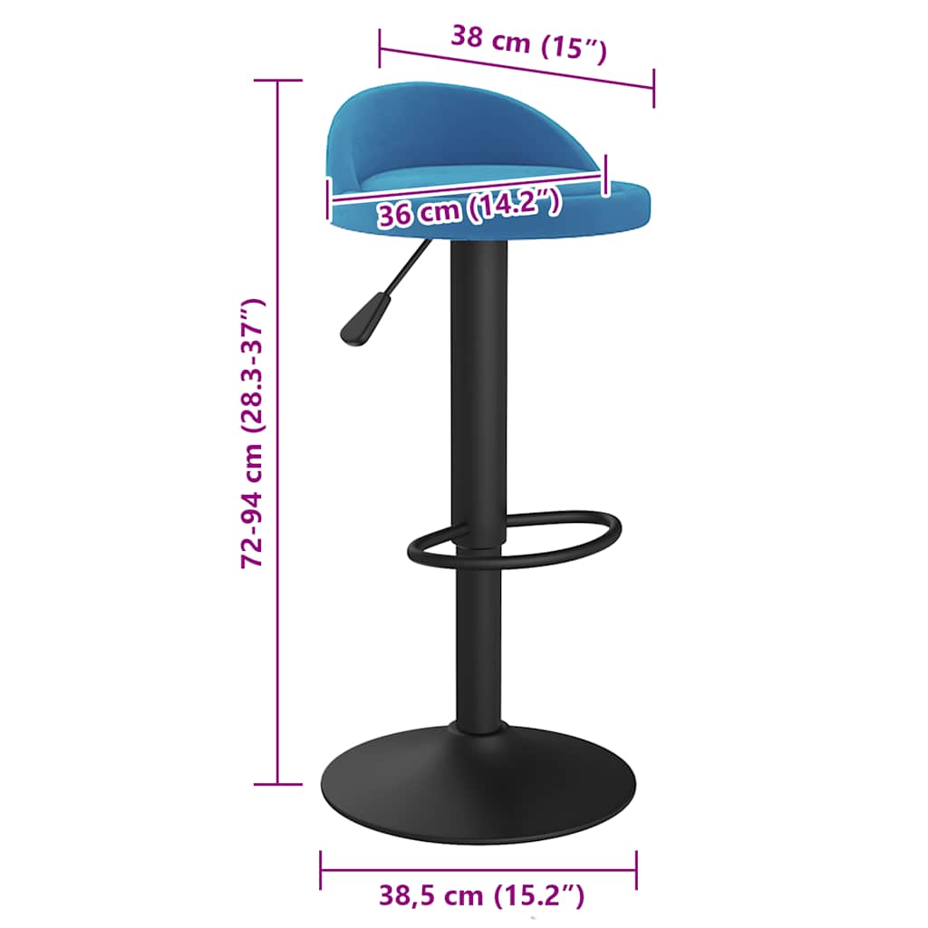 Bar Stool Blue Velvet