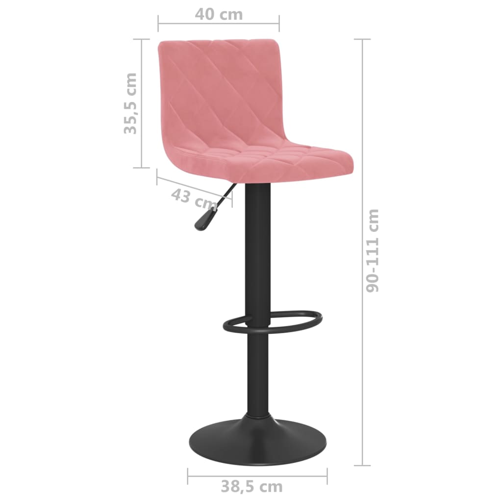 Bar Stools 2 pcs Pink Velvet