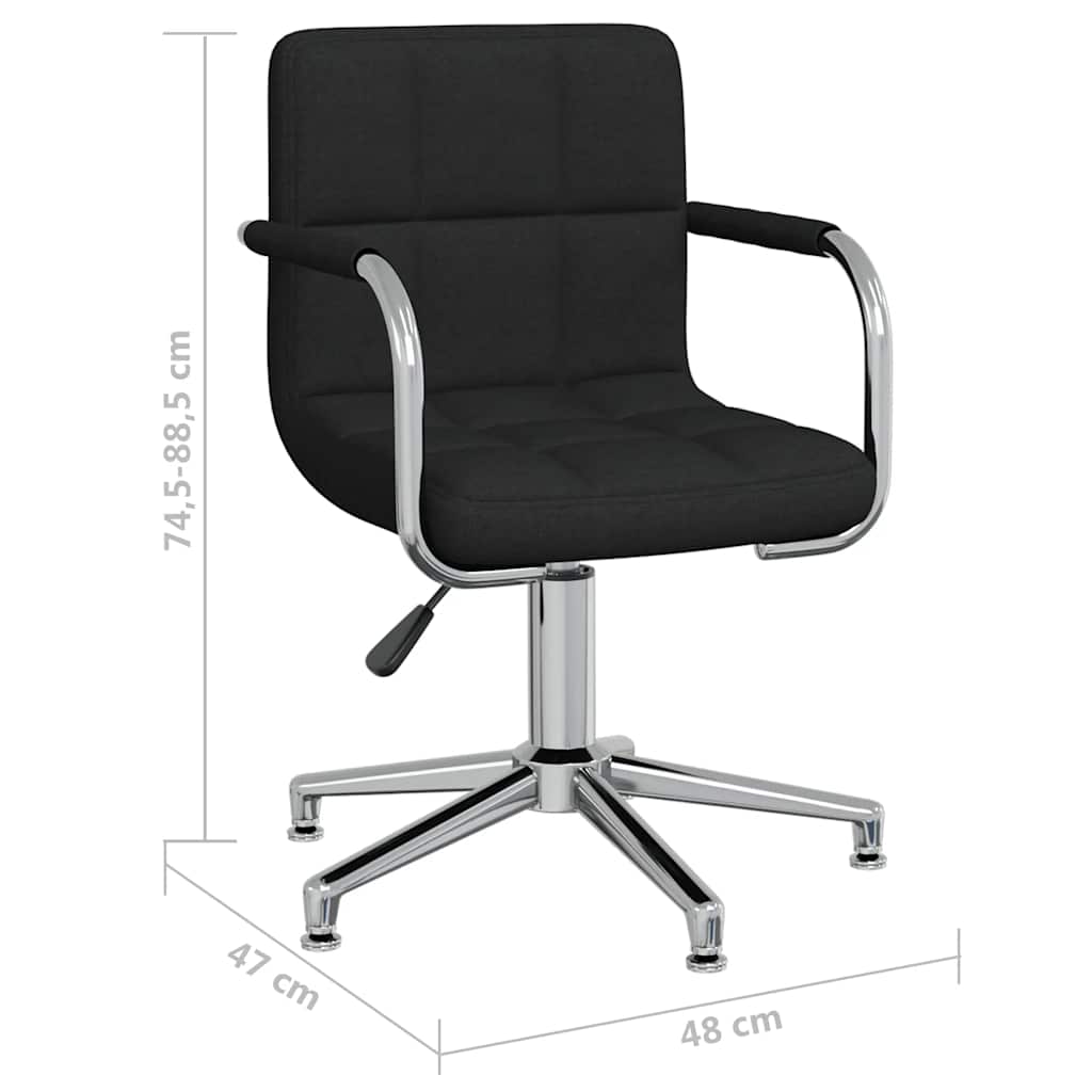 Swivel Office Chair Black Fabric