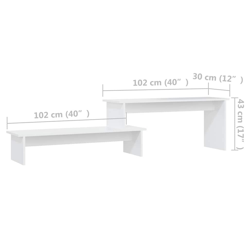 806265 vidaXL TV Cabinet White 180x30x43 cm Engineered Wood