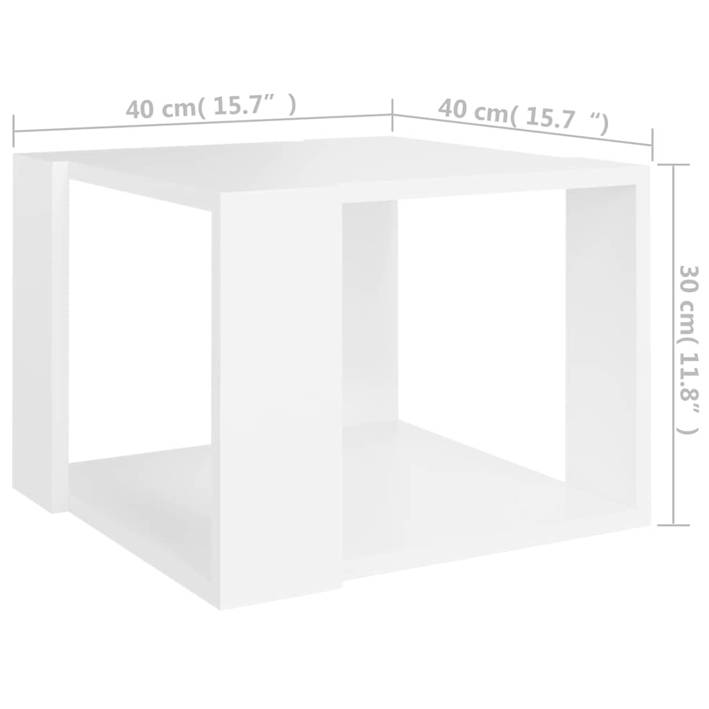806310 vidaXL Coffee Table White 40x40x30 cm Engineered Wood