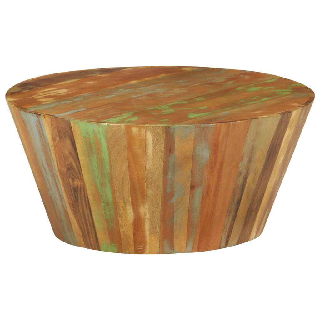 328301 vidaXL Coffee Table Ø65x31 cm Solid Reclaimed Wood