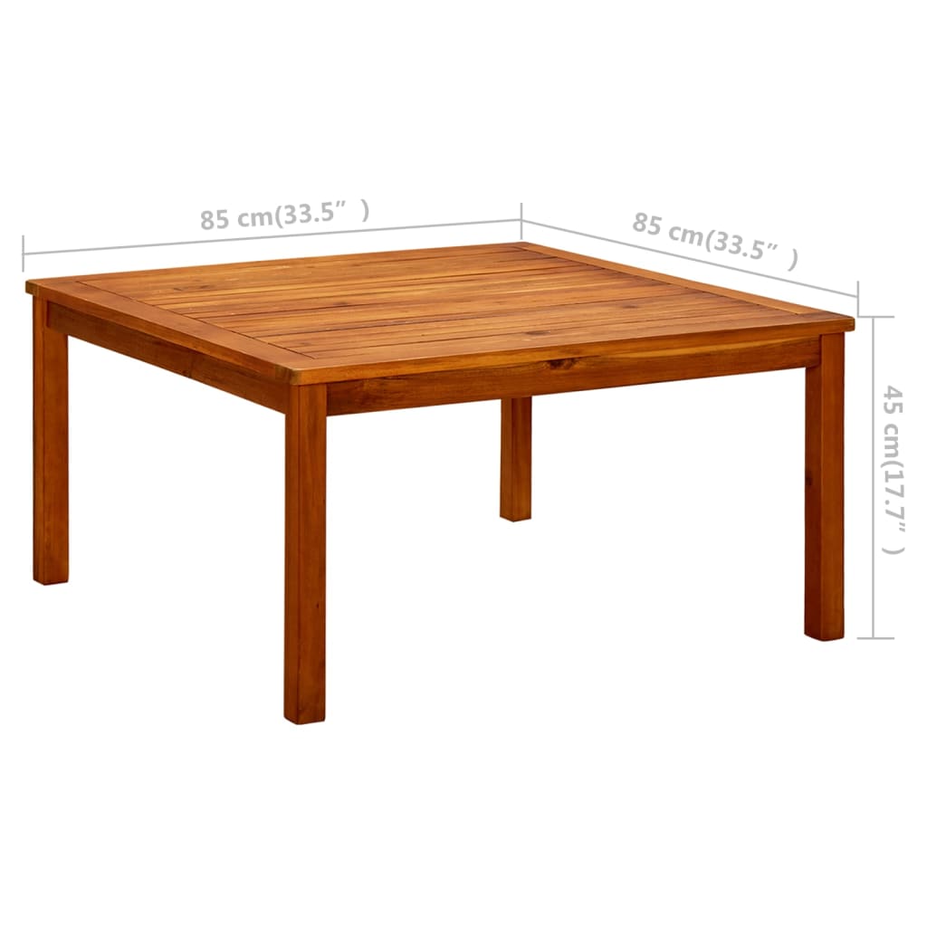 316396 vidaXL Garden Coffee Table 85x85x45 cm Solid Acacia Wood