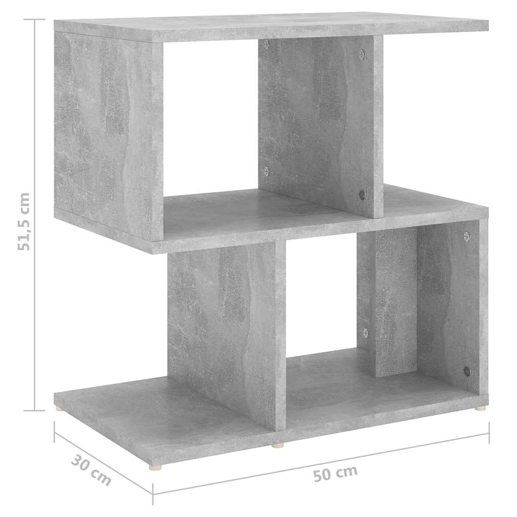 806372 vidaXL Bedside Cabinet Concrete Grey 50x30x51,5 cm Engineered Wood