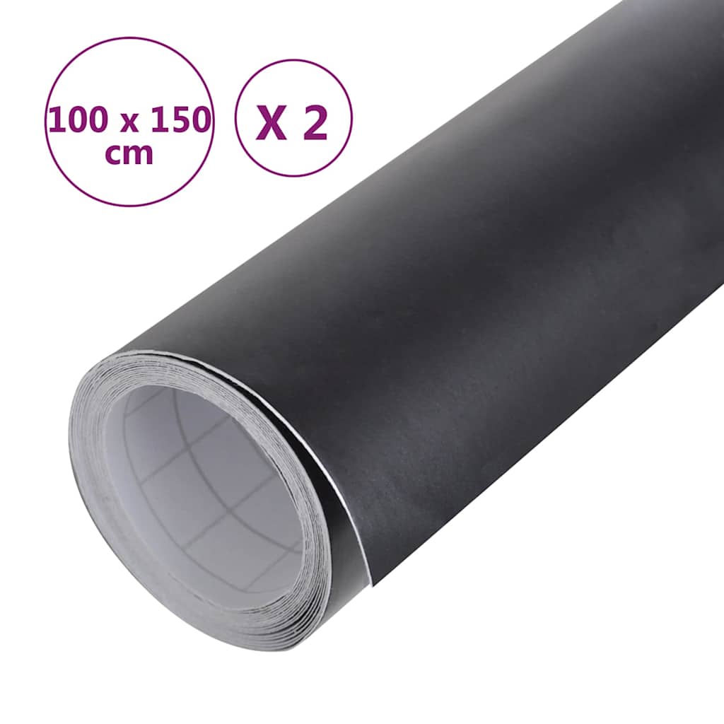 210701 vidaXL Car Films 2 pcs Matt Black 100x150 cm