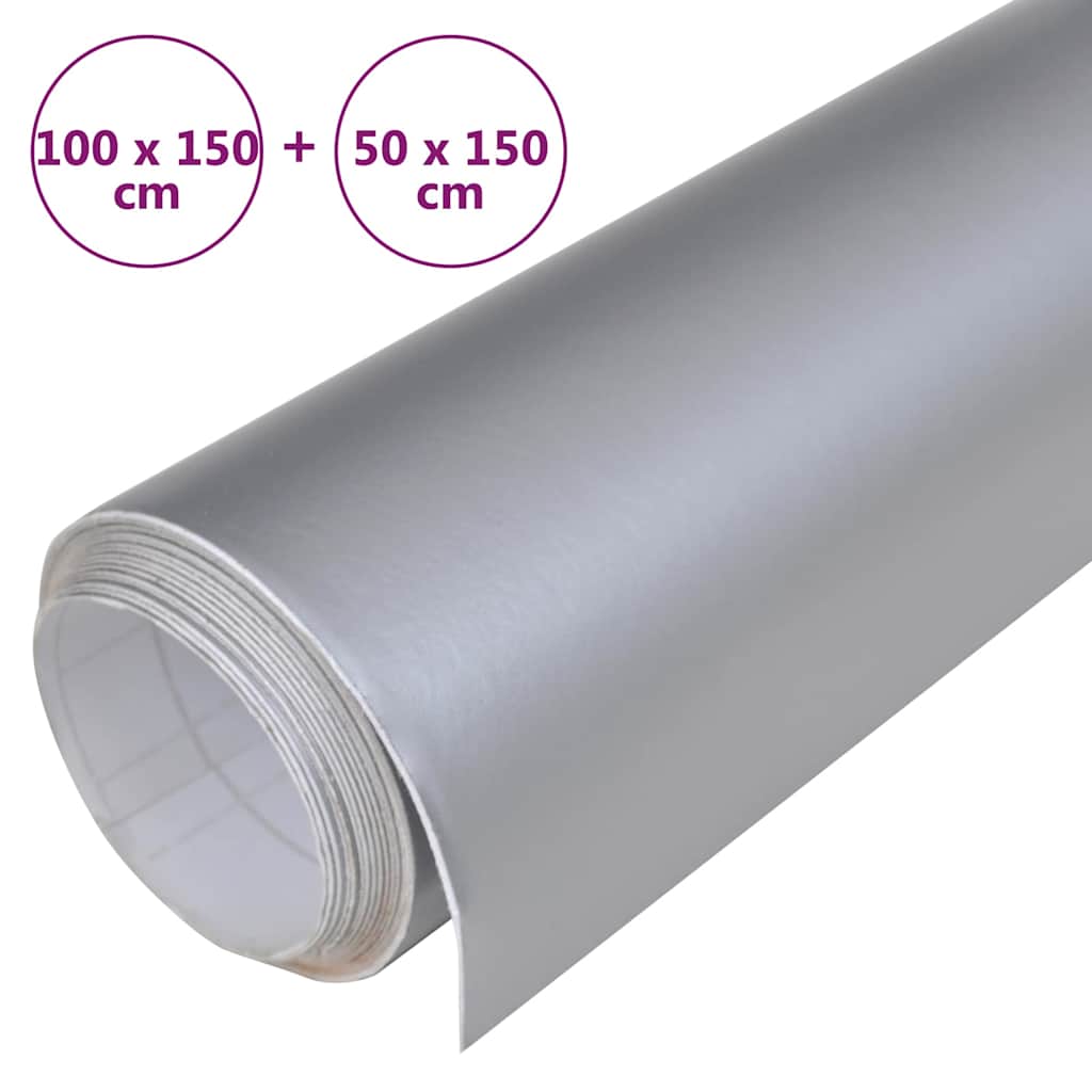 210706 vidaXL Car Films 2 pcs Matt Silver 100x150 cm+50x150 cm