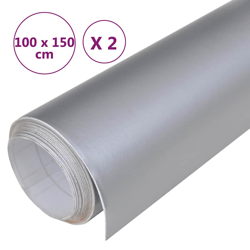 210707 vidaXL Car Films 2 pcs Matt Silver 100x150 cm