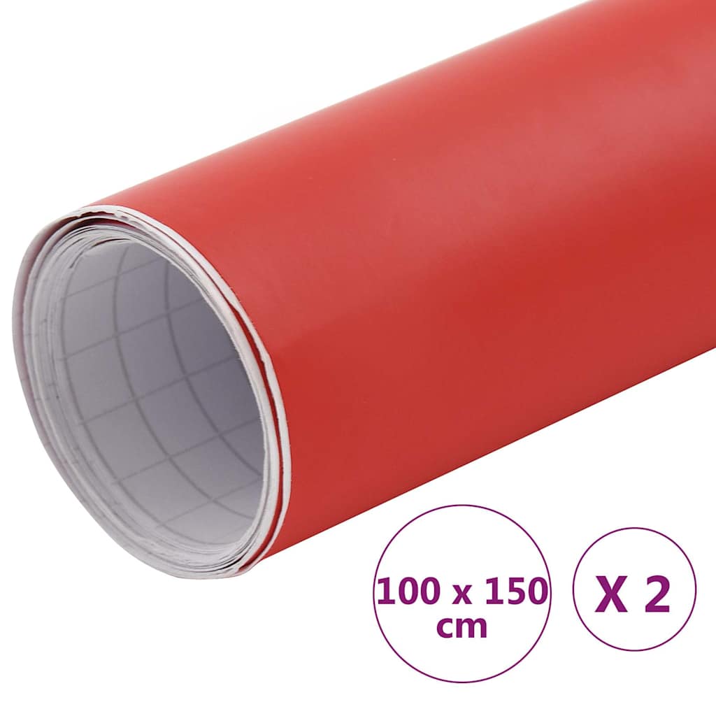 210710 vidaXL Car Films 2 pcs Matt Red 100x150 cm