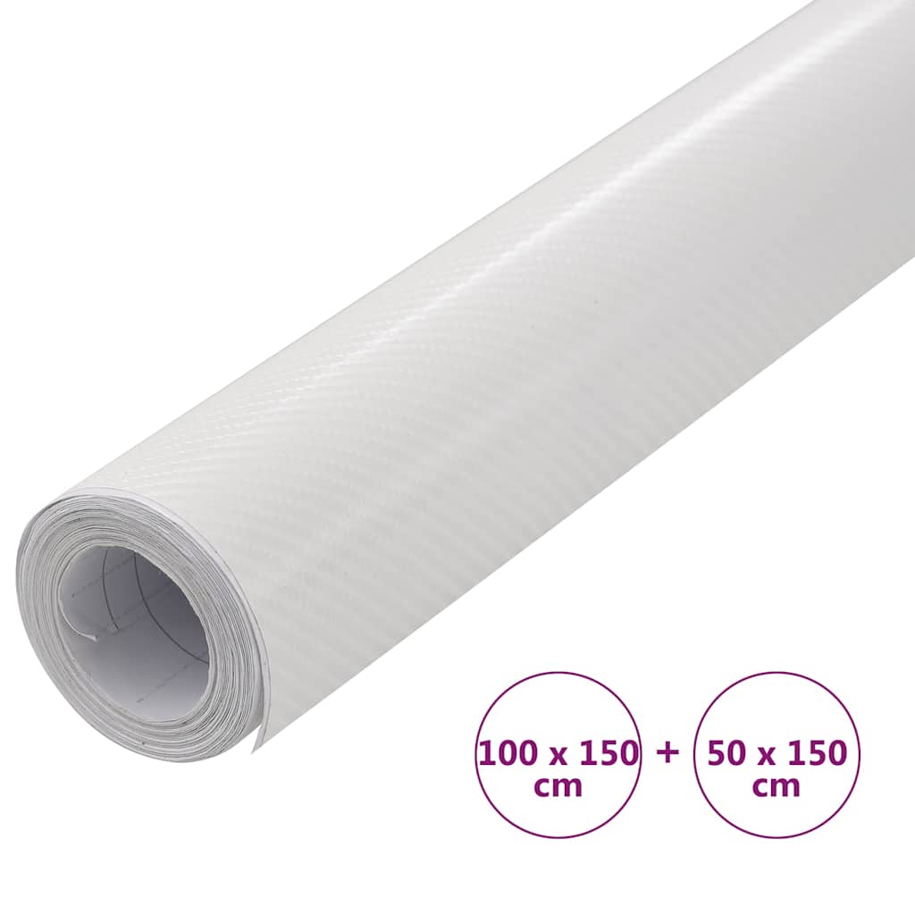 210724 vidaXL Car Films 2 pcs 4D White 100x150 cm+50x150 cm
