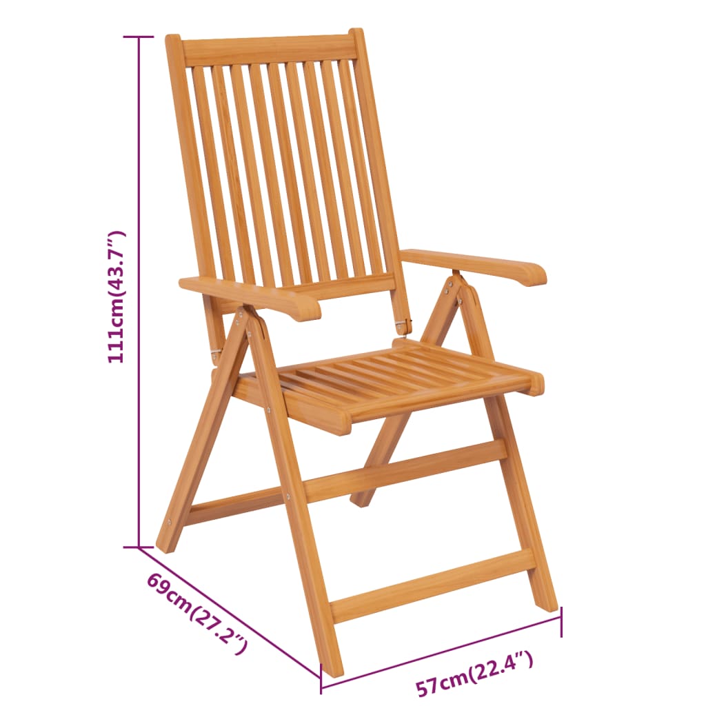 Garden Dining Set | Brown | Solid Acacia Wood | Large | Foldable