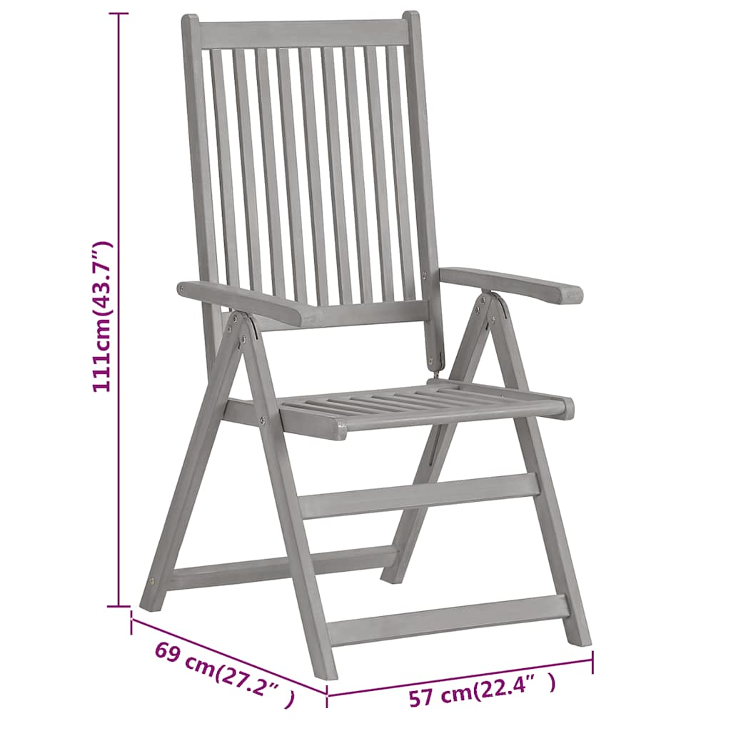 Garden Dining Set | Grey | Solid acacia wood | Medium | Extendable