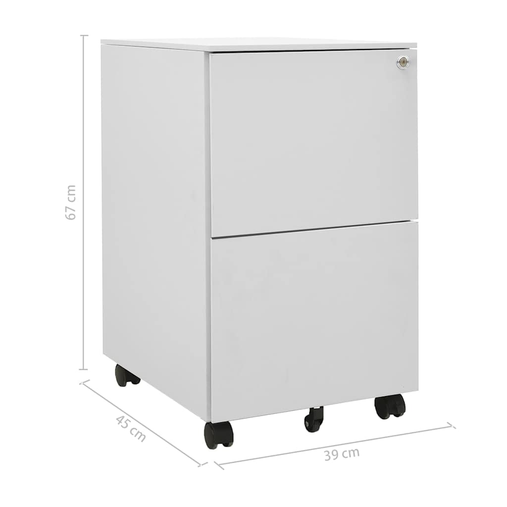 335975 vidaXL Mobile File Cabinet Light Grey 39x45x67 cm Steel