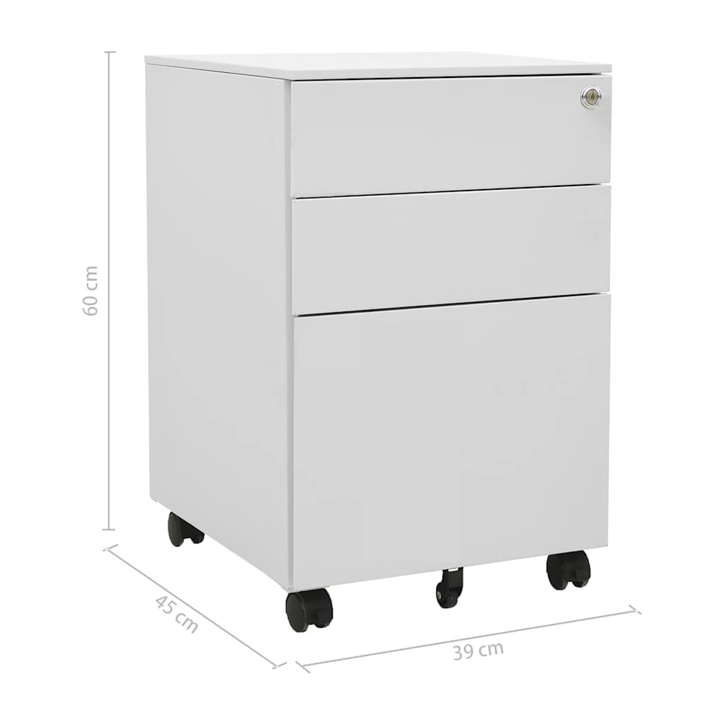 335979 vidaXL Mobile File Cabinet Light Grey 39x45x60 cm Steel