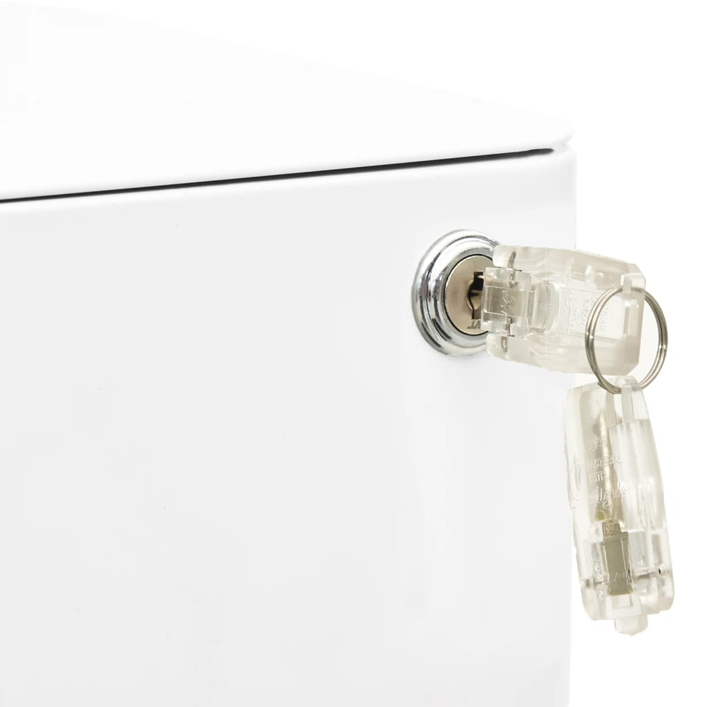 335982 vidaXL Mobile File Cabinet White 30x45x59 cm Steel