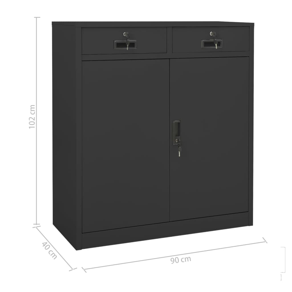 Office Cabinet | Anthracite | Steel | Medium | Locks | Office Cabinet