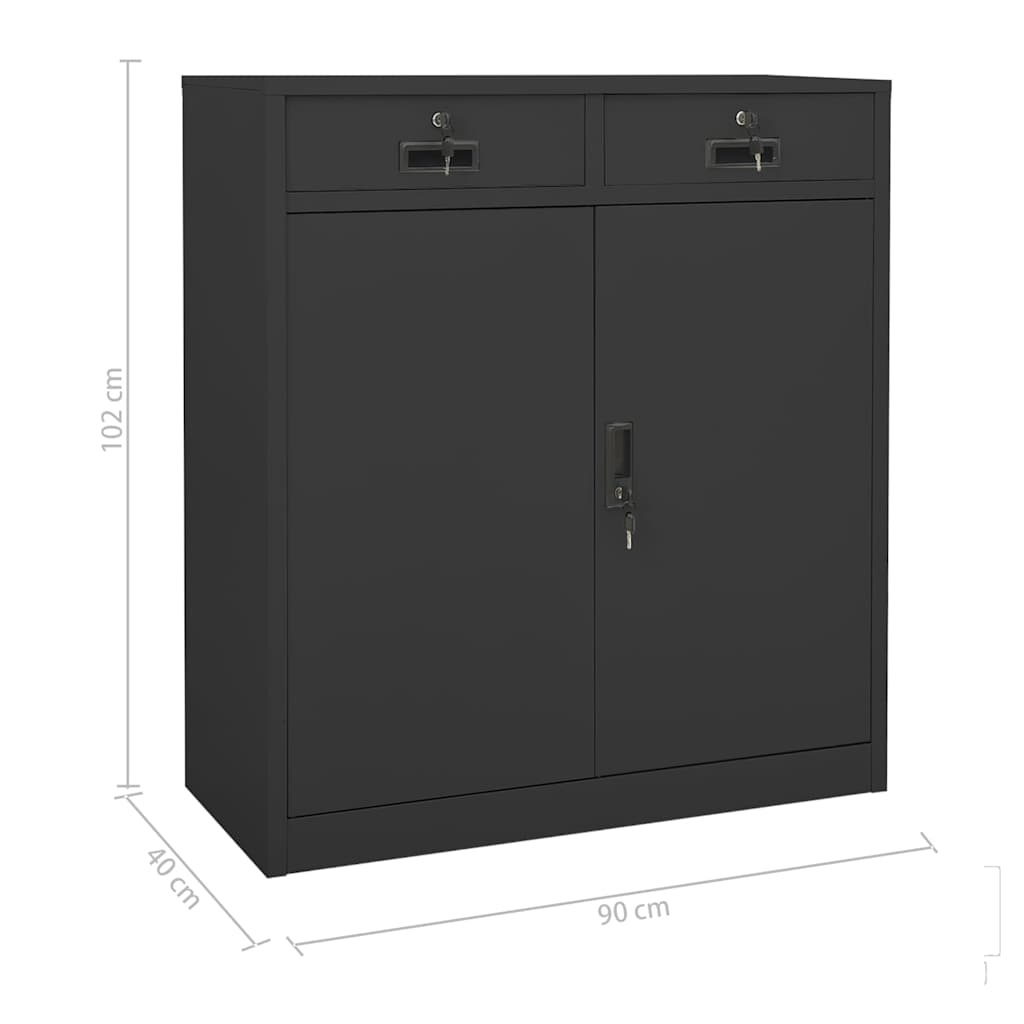 336412 vidaXL Office Cabinet Anthracite 90x40x102 cm Steel